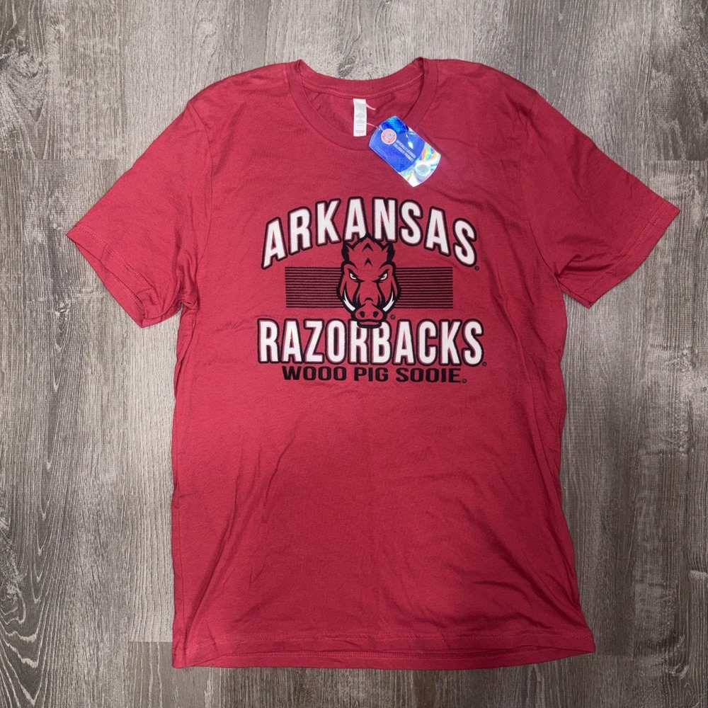 NWT Arkansas Razorbacks Men's College Short Sleeve T Shirt Hog Logo Large NCAA
